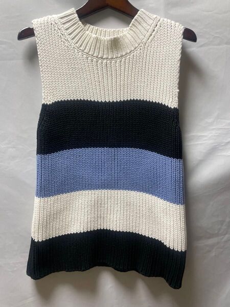 MaxMara ノースリーブニット ベスト ボーダー M イタリア製