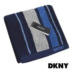 ＤＫＮＹ/ダナ・キャラン タオルハンカチ【ネイビー】新品！