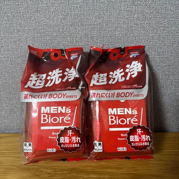 【2個セット】メンズビオレ ボディシート 超洗浄タイプ 28枚