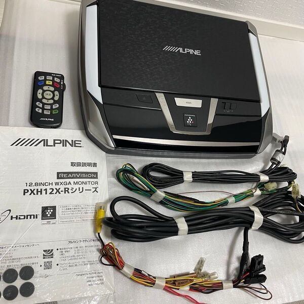 アルパイン PXH12X-R 12.8インチ フリップダウンモニター リアモニター ALPINEリモコン付 HDMIケーブル 付