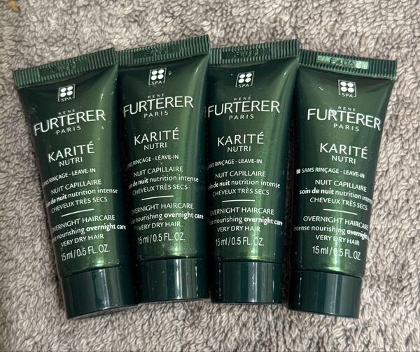 【新品】ヘアゴム1本&ルネフルトレール カリテ NU オーバーナイトトリートメント 洗い流さない集中 夜 15ml マスク4本