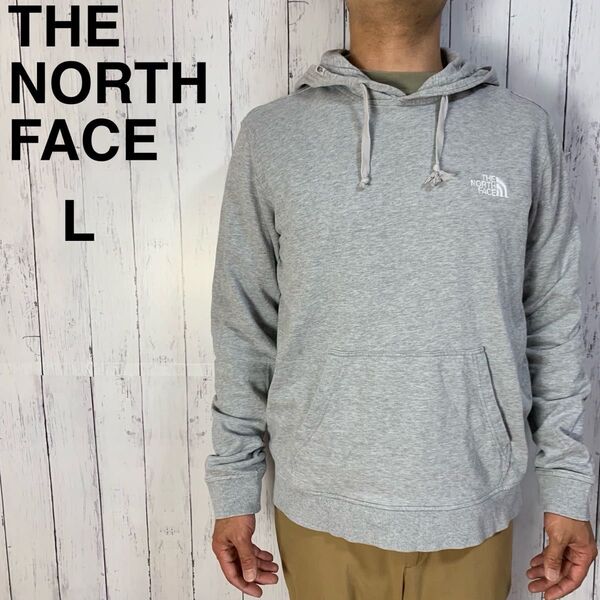ノースフェイス プルオーバーパーカー 刺繍ロゴ メンズ L サマーニット 長袖 THE NORTH FACE トレーナー