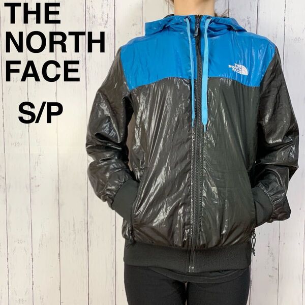ノースフェイス ナイロンパーカー フルジップ メンズ S 黒青 ジャケット THE NORTH FACE ザノースフェイス