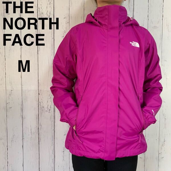 ノースフェイス ドライ マウンテンパーカー レディース M 紫 防水 刺繍ロゴ ドライベント 防水 THE NORTH FACE