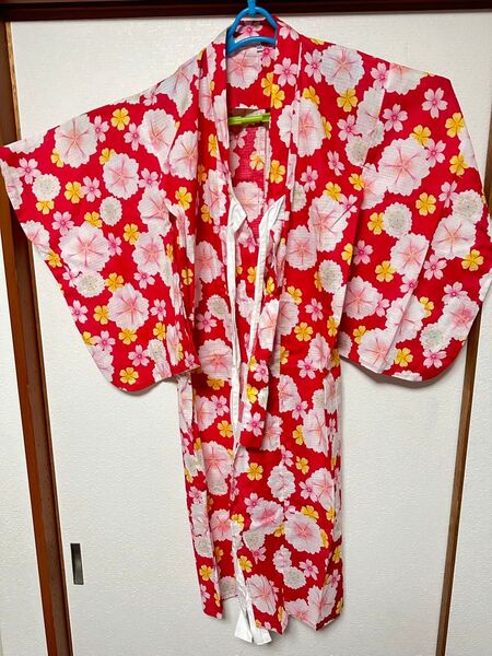 浴衣 110 ゆかた 女の子 キッズ 子供 水色 和装 着物