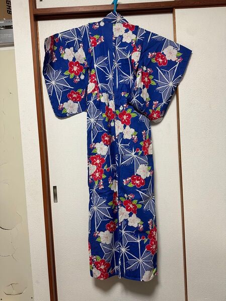 浴衣 ゆかた 女の子 キッズ 子供 青 紺 ネイビー 和装 着物 150