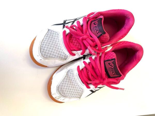 asics バレーボールシューズ 20cm キッズ ホワイト/ピンク