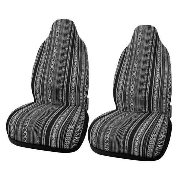 カーシートカバー 2座席分 メキシカン柄 汎用品 シートカバー 車座席シートカバー グレー 運転席 助手席 USDM ローライダー