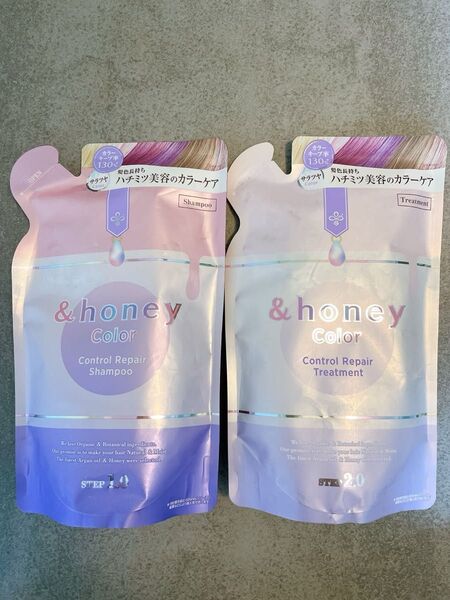 ※価格相談不可※アンドハニー カラー コントロールリペア シャンプー 350ml×1、トリートメント 350g×1
