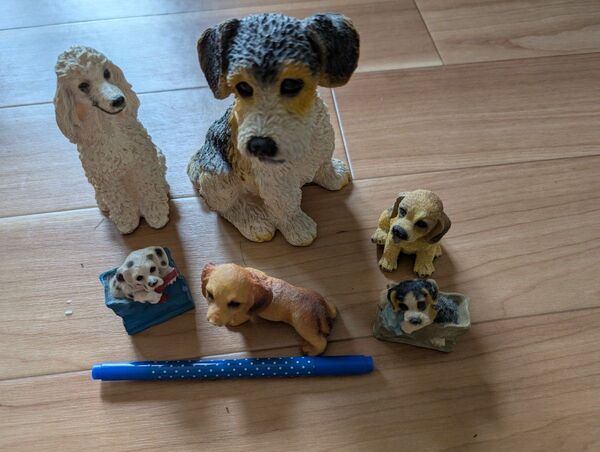 犬の置物 6個セット まとめ売り中古可愛い!