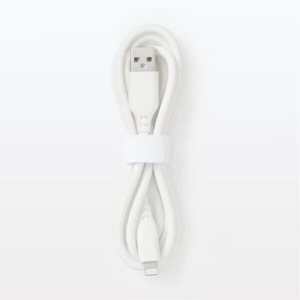 やわらかくて絡まりにくいライトニングケーブル1m USB-A/Lightning白 83830762