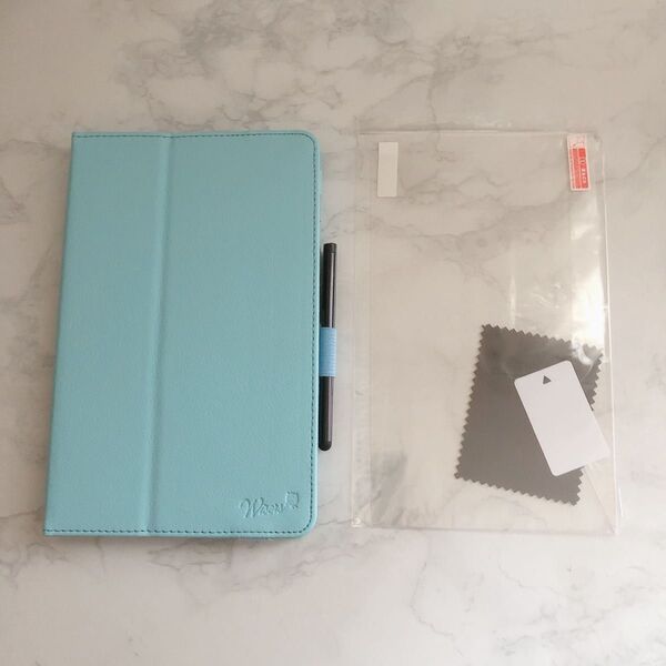LAVIE Tab E タブレットケース スカイブルー フィルム タッチペン付