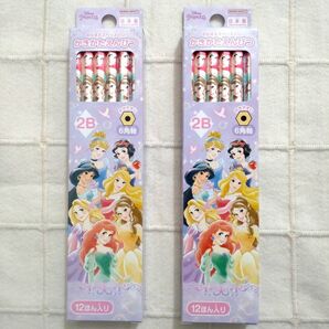 ディズニープリンセス かきかたえんぴつ 2B 六角軸 2ダースセット 新品