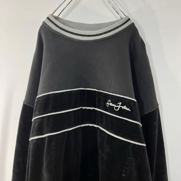 SEANJOHN ベロア トレーナーサイズ 3XL ビッグサイズ オーバーサイズ 古着 クルーネック スウェット