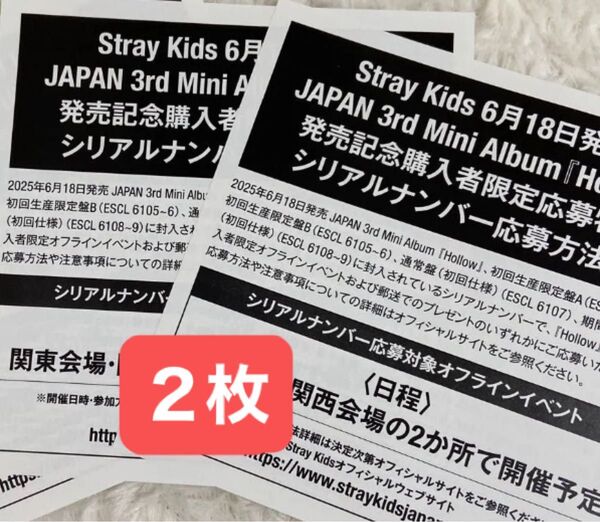 スキズ Stray Kids Hollow 応募券 2枚