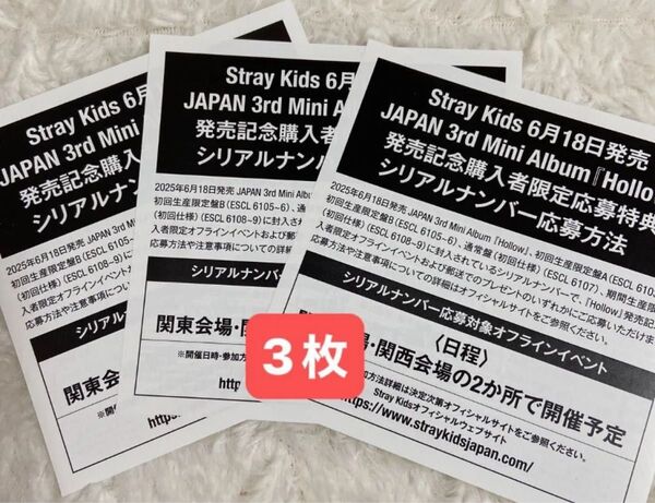 スキズ Stray Kids Hollow 応募券 3枚