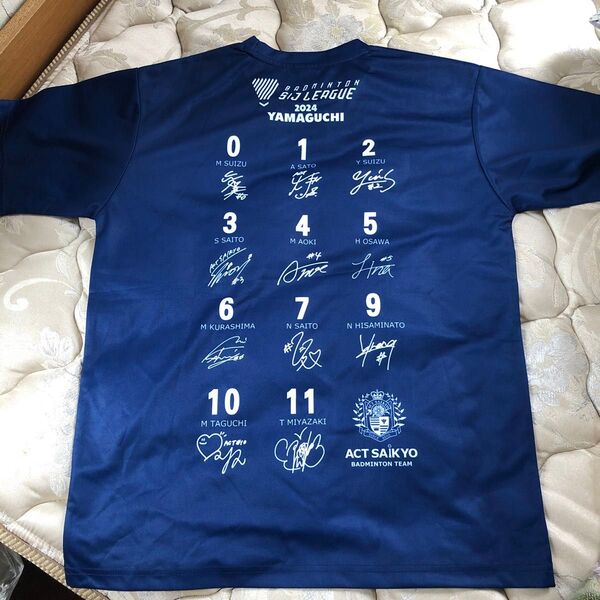 ACT SAIKYO BADMINTON TEAM バドミントンチーム 公式Tシャツ 選手プリントサイン入り SJリーグ山口大会