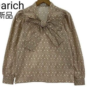 新品◆Darich ダーリッチ パフショルダー総柄ブラウス オフホワイト×ベージュ 上質【フォロー割可】