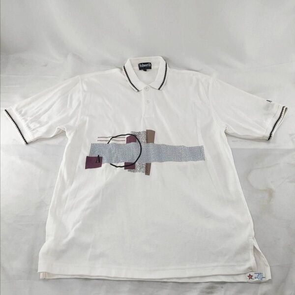 A-26【アメリカ製】Ashworth アシュワース 半袖ポロシャツ コットン100% Tシャツ ホワイト サイズM ヴィンテージ