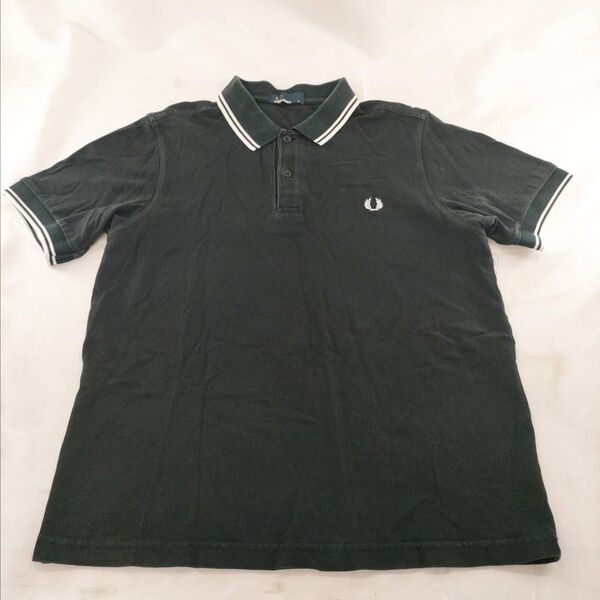 A-18【良品】FRED PERRY フレッドペリー 半袖 Tシャツ ポロシャツ ブラック カットソー ヴィンテージ トップス