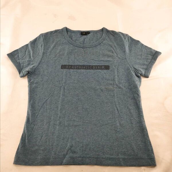 A-27【良品】U2 半袖シャツ Tシャツ ブルー トップス カットソー ヴィンテージ カジュアル 無地 半袖Tシャツ