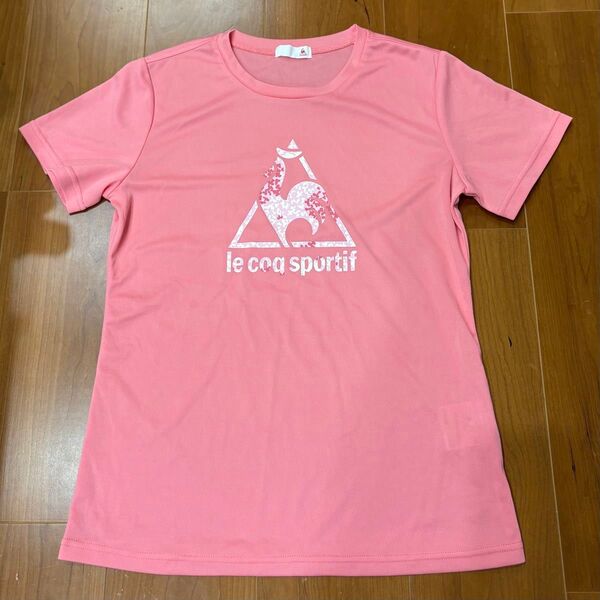 lecoqsportif ルコック レディース Tシャツ L ピンク 半袖 テニス ランニング スポーツ フィットネス ジム