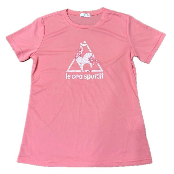lecoqsportif ルコック レディース Tシャツ L ピンク 半袖 テニス ランニング スポーツ フィットネス ジ