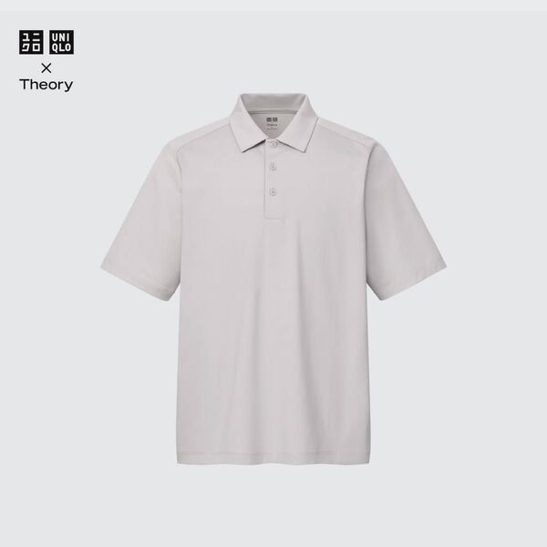 UNIQLO × Theory ポロシャツ XL グレー セオリーコラボ メンズ ラグランスリーブ 半袖 セオリー きれいめ 夏