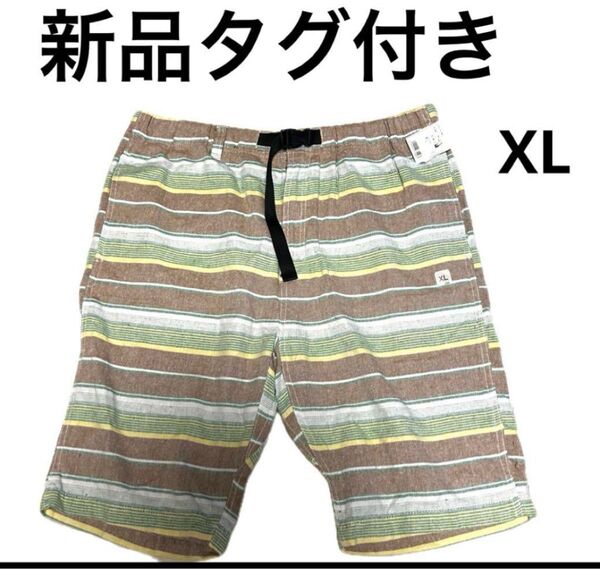 新品タグ付き ハーフパンツ XL ストライプ メンズ