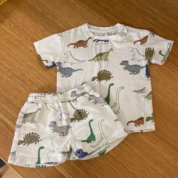 H&M 恐竜 半袖 セットアップ 半袖Tシャツ 92cm 90 上下セット
