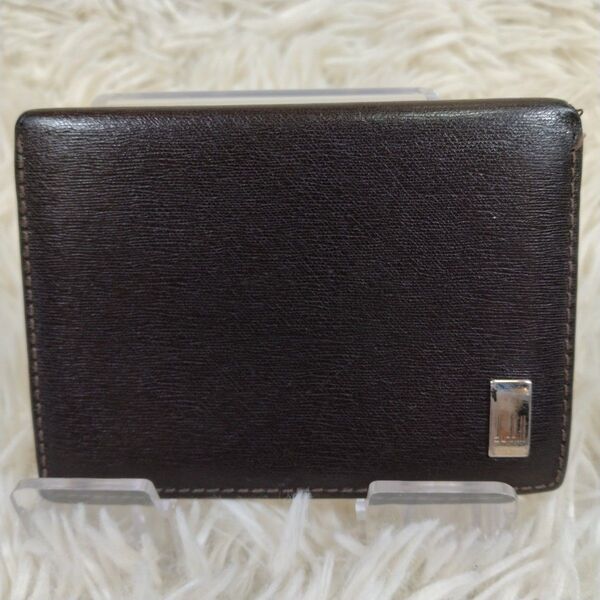 dunhill レザー カードケース パスケース 定期入れ ダークブラウン