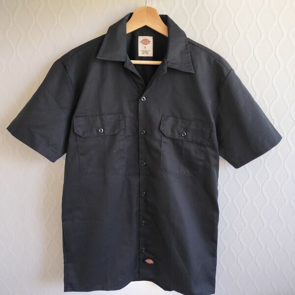 ディッキーズ Dickies 半袖ワークシャツ カットソー【S】黒 トップス 古着 アメカジ 半袖