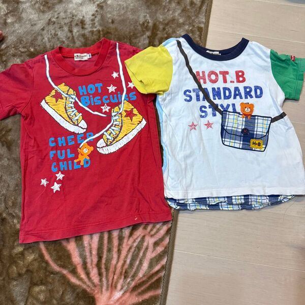 ホットビスケッツ ミキハウス Tシャツ 2点セット 訳あり