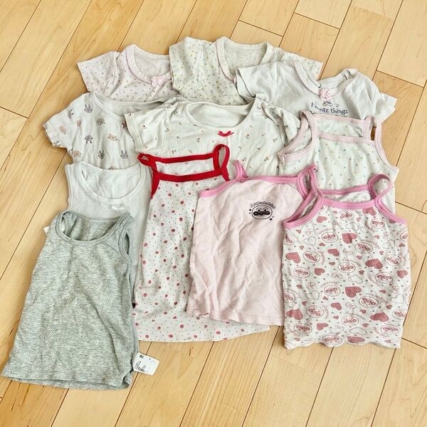 90-95サイズ下着12枚セット 女の子 半袖 キャミソール タンクトップ