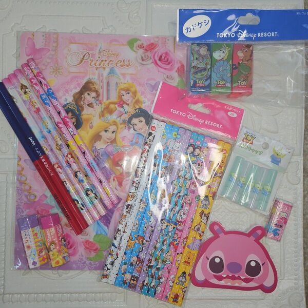 新品 未使用品 ディズニーリゾート 限定 えんぴつ カドケシ 消しゴム 鉛筆 文具セット Disney Princess