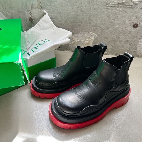 BOTTEGA VENETA ボッテガヴェネタ タイヤアンクル ショートブーツ 靴 シューズ イタリア製 36 ブラック