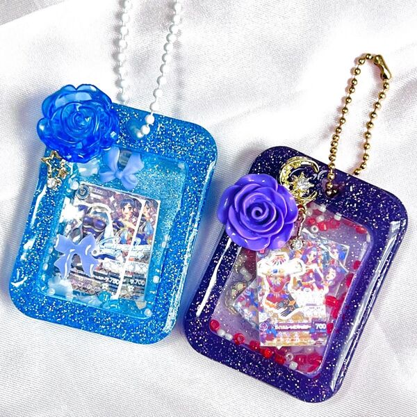 アイカツ キーホルダー シェイカー 霧矢あおい 神崎美月 ハンドメイド