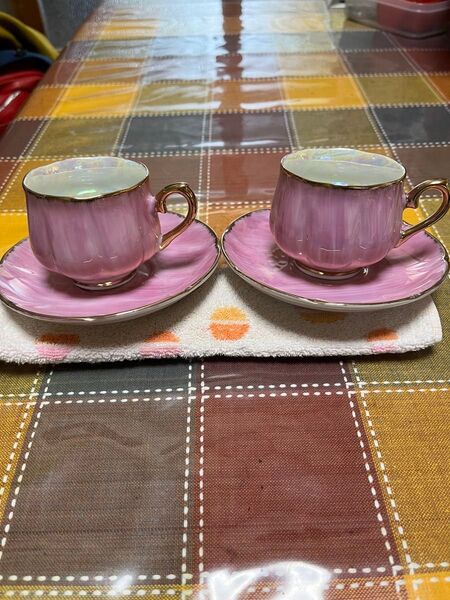コーヒーカップ ソーサー ペア ピンク