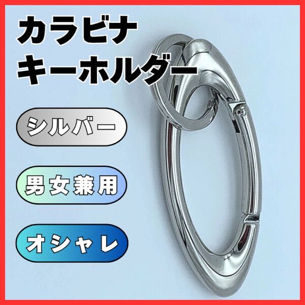 カラビナ キーホルダー シンプル 鍵 バッグ 男女兼用 シルバー おしゃれ 車 キーリング キーケース