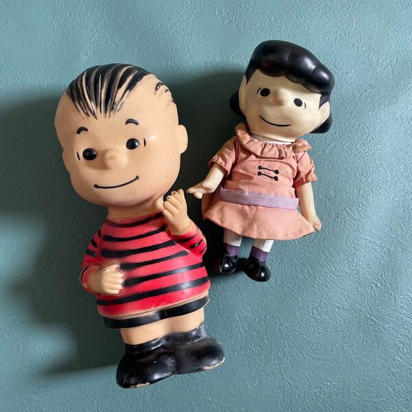 【レア】PEANUTS ハンガーフォード ライナス 50s ルーシー ソフビ 昭和レトロ ビンテージ