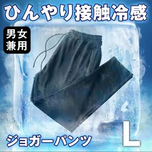 ジョガーパンツ 黒 L サイズ レディース メンズ 熱中症対策 接触冷感