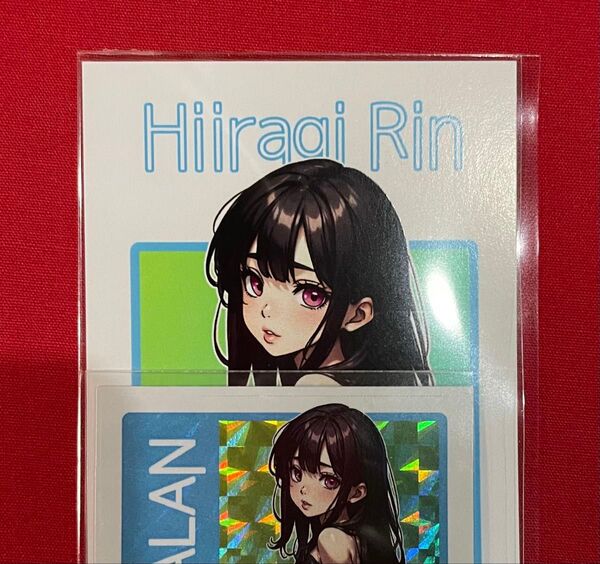柊木 凛 緊縛 台紙付き 自作 シール 角プリズム KC.CALAN