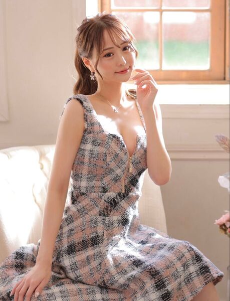 sugar キャバドレス ローブドフルール ノースリーブフレア 膝丈ドレス