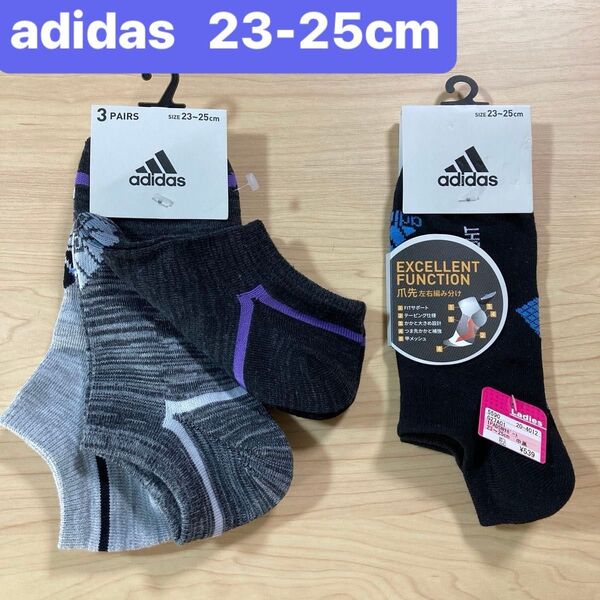 アディダス靴下 adidas レディース スニーカーソックス & テーピング スポーツソックス 23~25cm 4足組