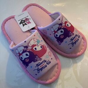 サンリオ マイメロディ & クロミ スリッパ 快適さらさらメッシュ ルームシューズ 夏用 約22〜24cm
