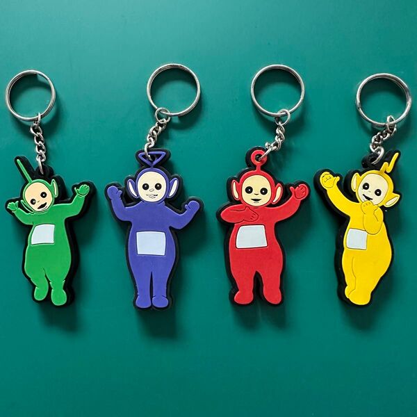 未使用保管品 Teletubbies テレタビーズ キーホルダー4点セット ラバー 00s