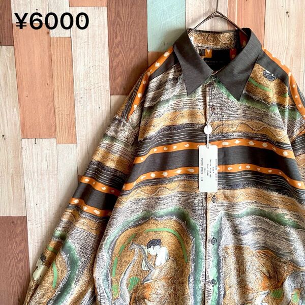 90s 00s vintage 国産 古着 総柄シャツ バロック y2k