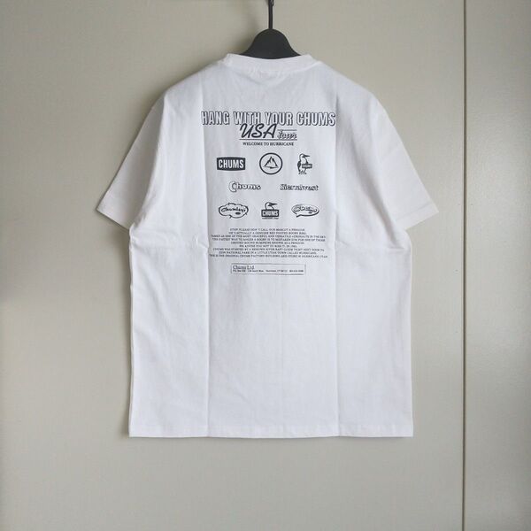 チャムス フリークスストア別注 ロゴ バックプリント クルーネック Tシャツ ホワイト Mサイズ 新品