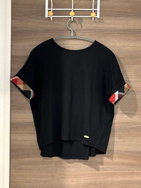 ブルーレーベルクレストブリッジ 半袖 カットソー Tシャツ チェック ブラック 38