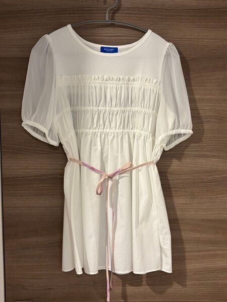 ブルーレーベルクレストブリッジ ホワイト 白 トップス ブラウス 可愛い 夏 38